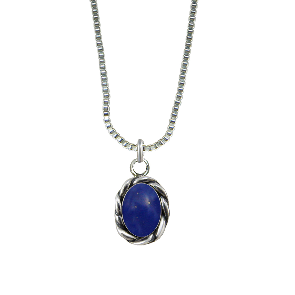 Sterling Silver Little Lapis Lazuli Pendant Necklace